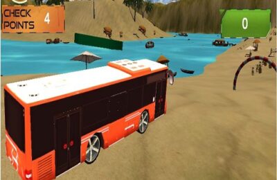 Beach Bus Driving : Water Surface Bus Game