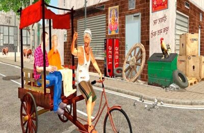 City Public Cycle Rickshaw Driving Simulator