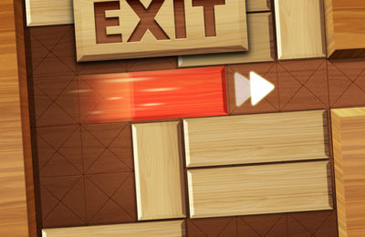 EXIT unblock red wood block