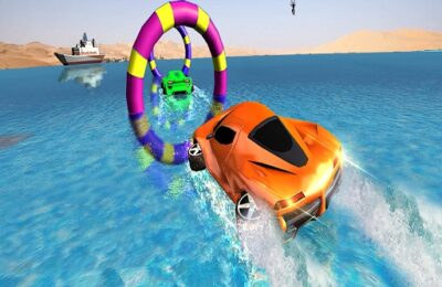 Floating Water Surfer Car Driving : Beach Racing