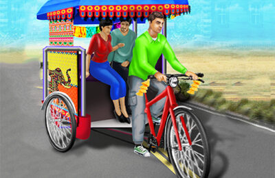 Public Tricycle Rickshaw Driving