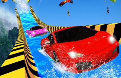 Water Slide Car Racing adventure 2020