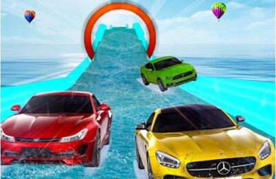 Water Slide Car Stunt Racing Game 3D