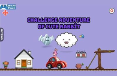 Challenge adventure of cute rabbit