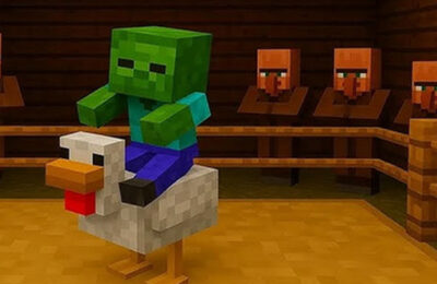 Chicken Jockey hidden lava chicken