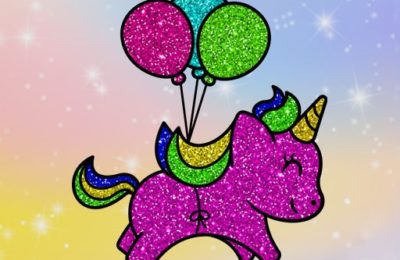 Coloring Book: Glittered Unicorns