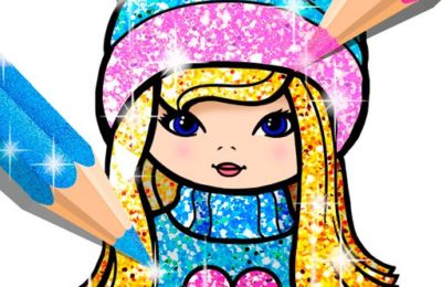 Girls Coloring Book Glitter