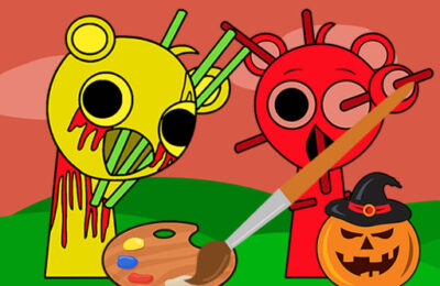 Halloween Sprunki Coloring Book