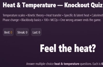 Physics: Heat Temperatuie Quiz