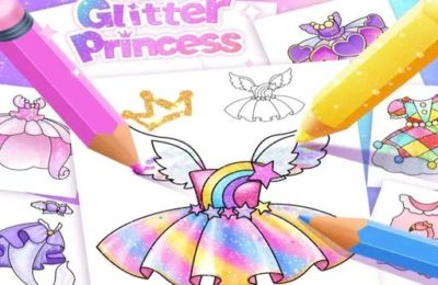 Princess Coloring Glitter For Girl