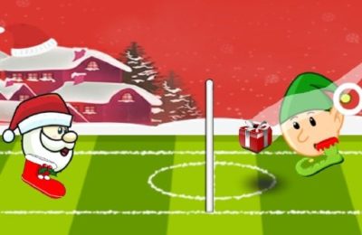 Santa winter head soccer