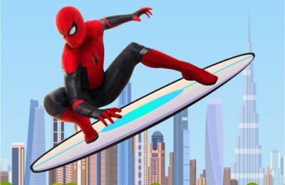 Spiderman Skateboarding