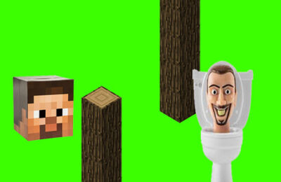 Spinning Skibidi Toilet Flappy Minecraft
