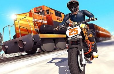 Tricky Bike Stunt vs Train Racing Game